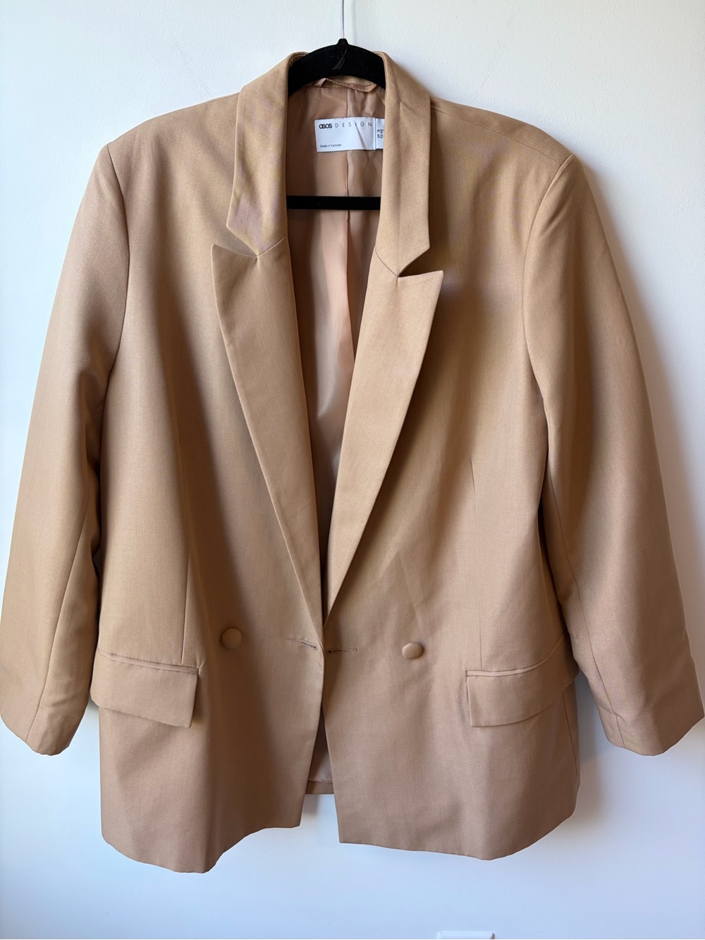 ASOS Women's Tan Double-Button Blazer